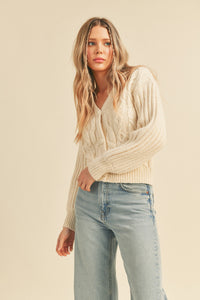 Keeping It Warm Cable Knit Cardigan