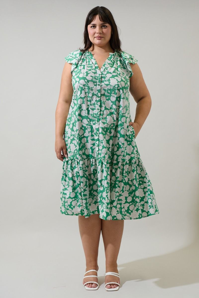 Charlotte Button Midi Dress