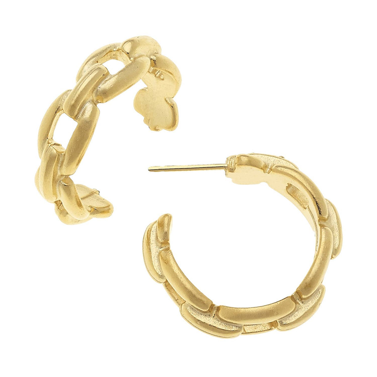 Susan Shaw | Small Gold Chain Circle Hoop Earrings