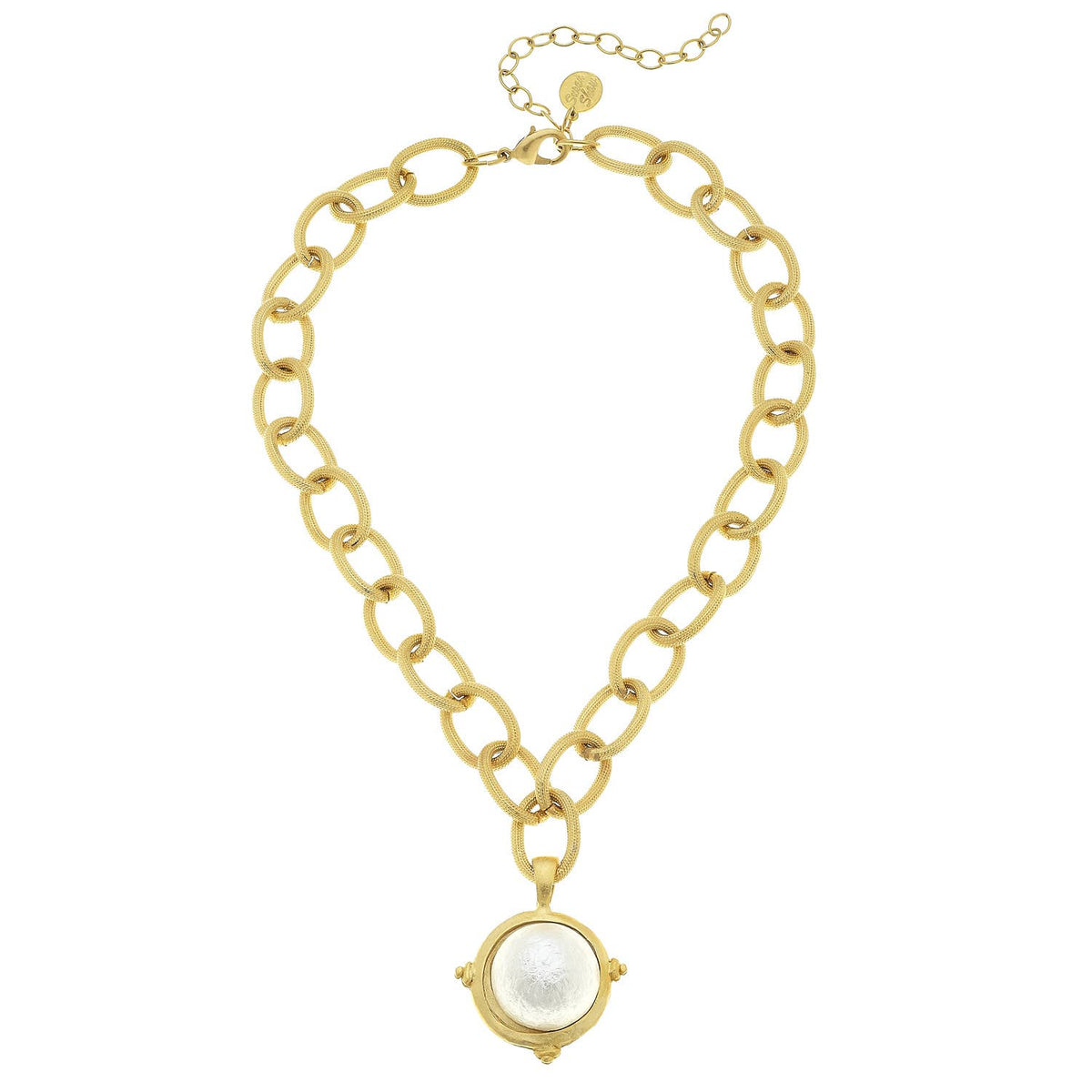 Susan Shaw | Cotton Pearl on Handcast Gold Chain Necklace