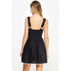 Match Point Piping Sleeveless Linen Mini Dress | Black