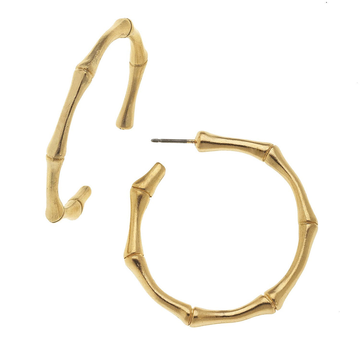 Susan Shaw | Gold Bamboo Hoop Earrings