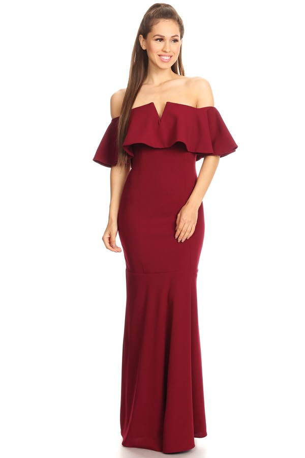 Burgundy Stole My Heart Gown - E-2102