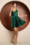 Forest Green Cowl Neck Mini Dress - N-R759