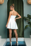 White Cowl Neck Mini Dress - N-R759