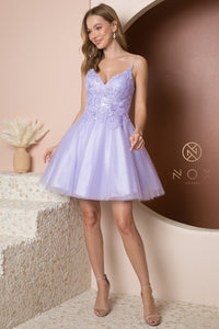 Lilac Fit & Flare Mini Dress - N-E777