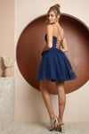 Navy Tulle A-Line Dress