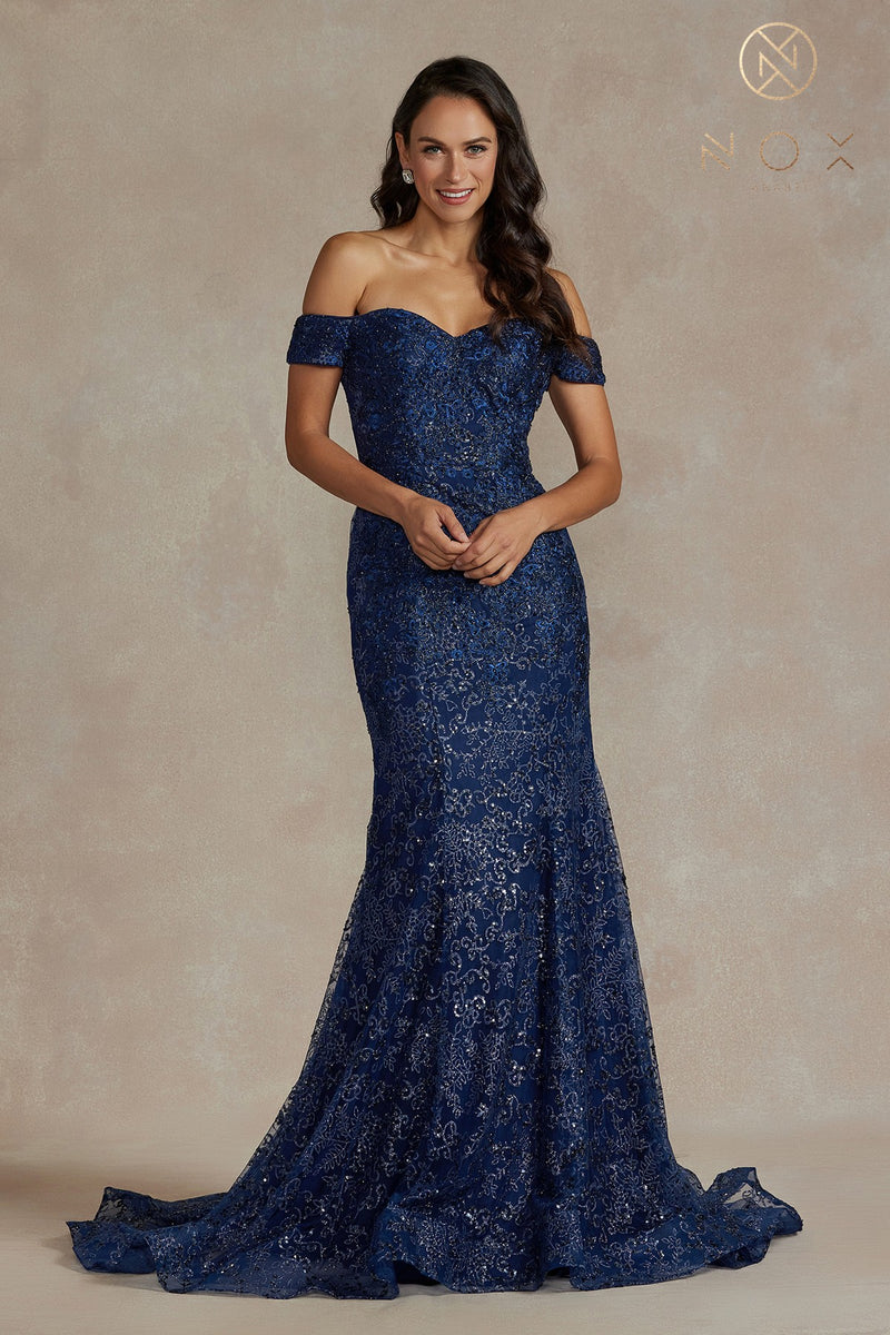 Cap Sleeve Off the Shoulder Mermaid Gown