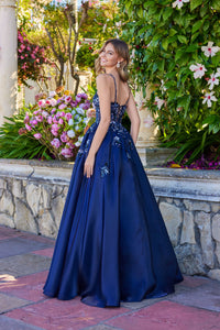 Navy A-Line Embellished Gown | J-JT2617U