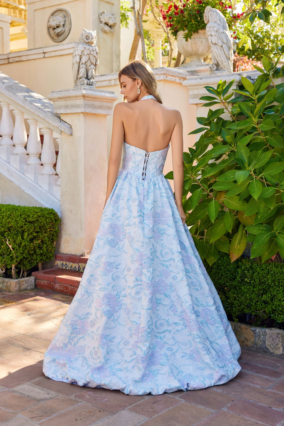 Aqua Mist Halter Gown | J-JT2742A