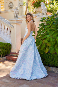 Aqua Mist Halter Gown | J-JT2742A