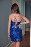 Royal Blue Beaded Mini Dress