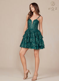 Emerald Tiered Mini Dress