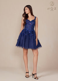 Navy A-Line Tulle Dress