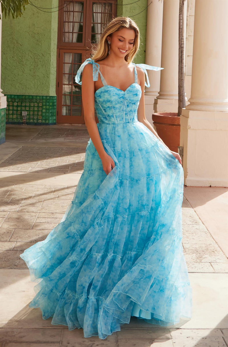 Ocean Blue Summer Rain Gown - N-T1501