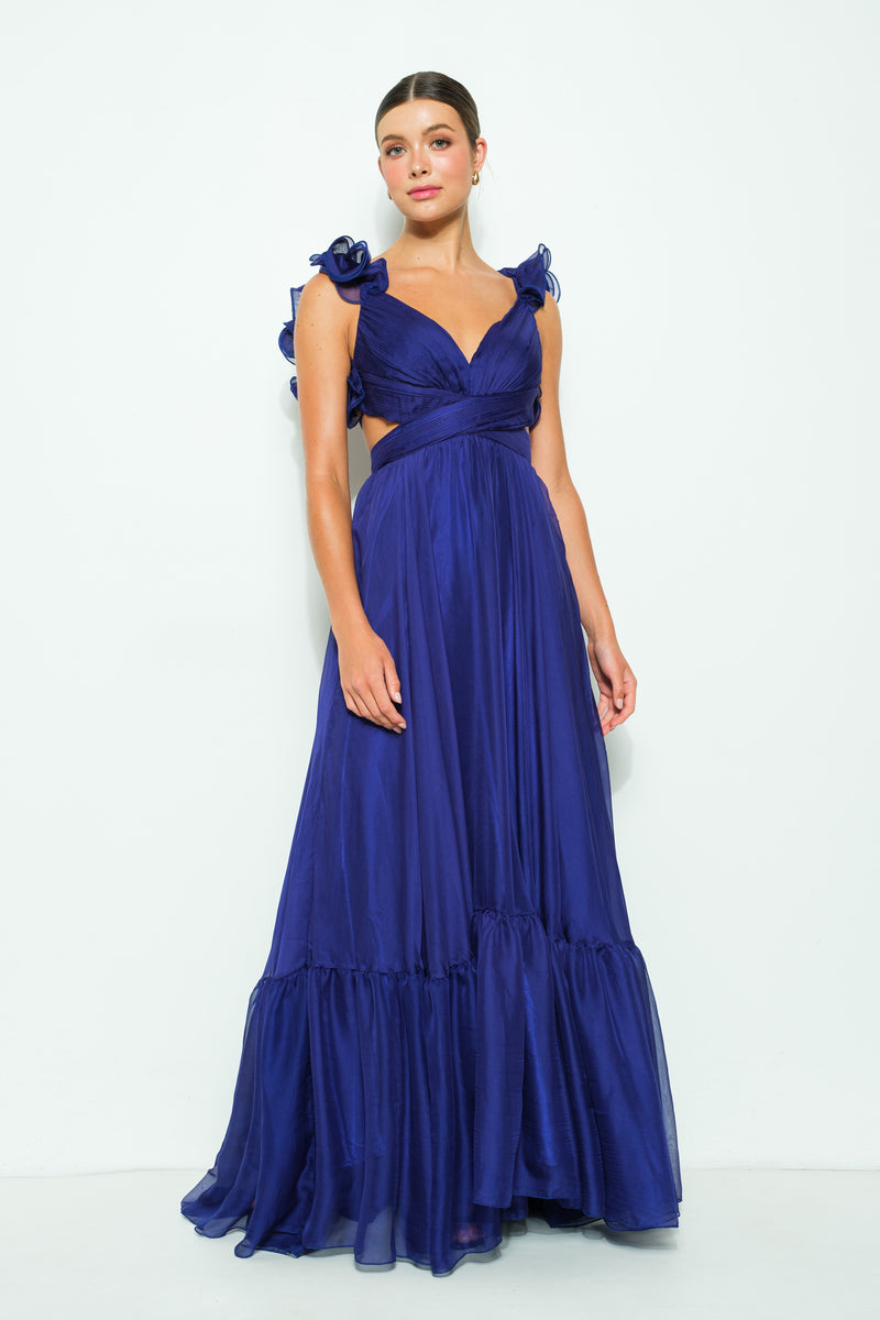 Deep Violet Chiffon Gown