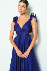 Deep Violet Chiffon Gown