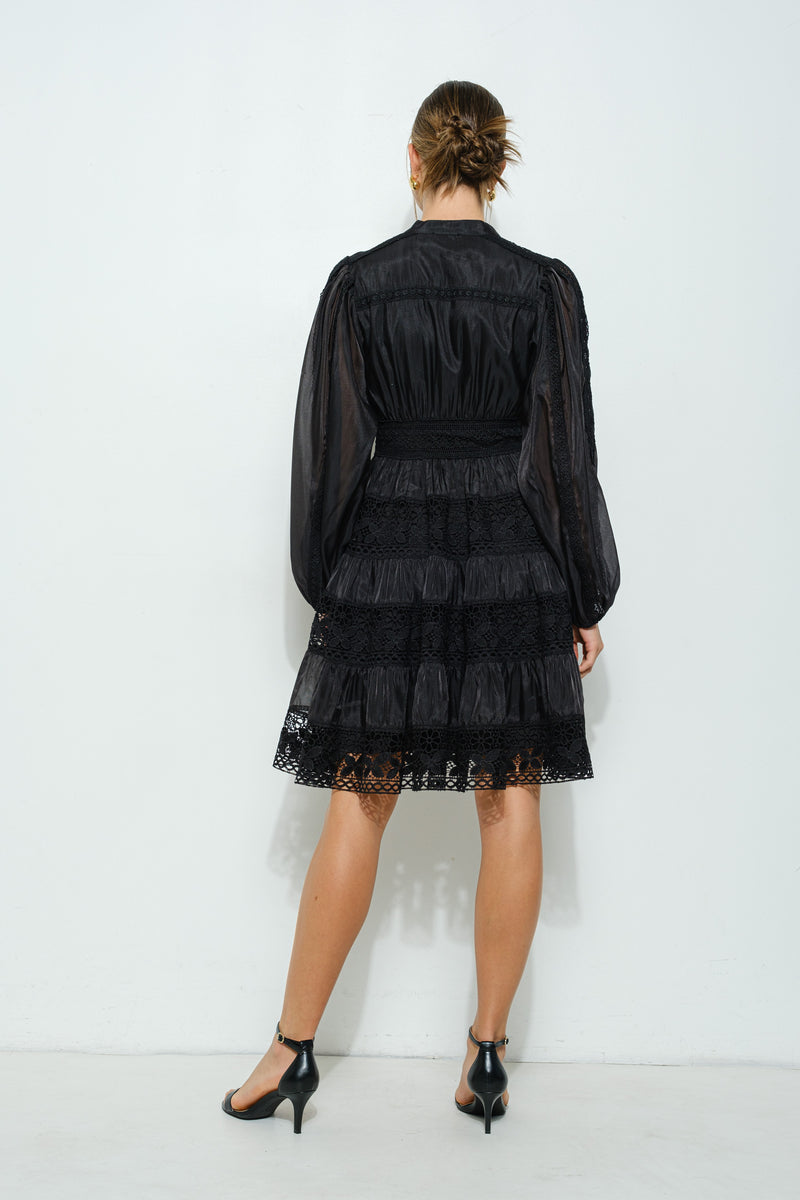 Organza Lace Trim Dress