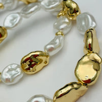 Baroque Pearl & Gold Nugget Bracelets