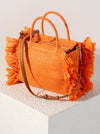 Orange Sarah Raffia Tote