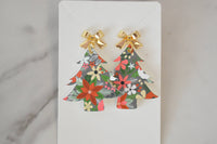 Floral Christmas Tree Earrings