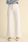 Optic White Cuffed Palazzo Jean
