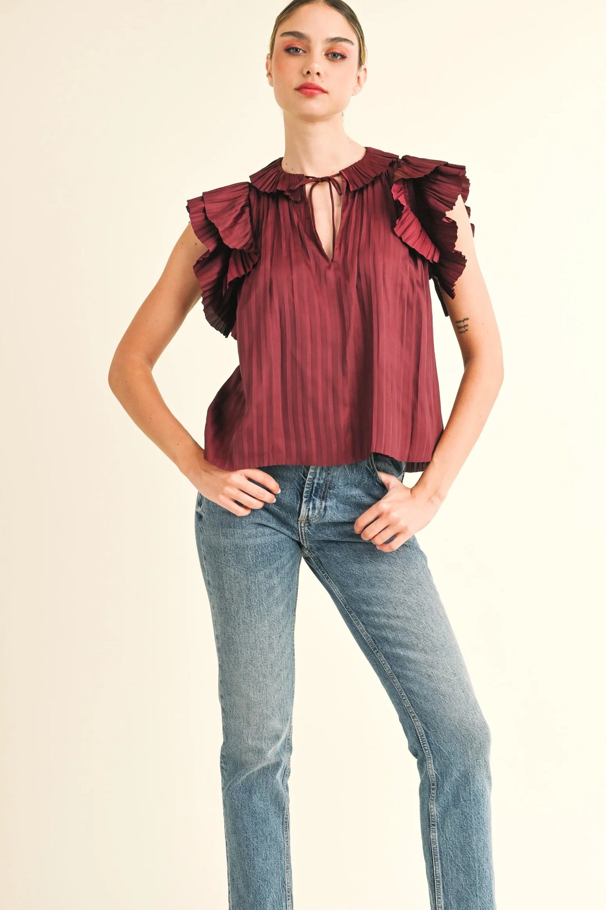 Wine Rian Blouse