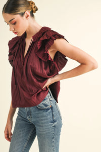 Wine Rian Blouse