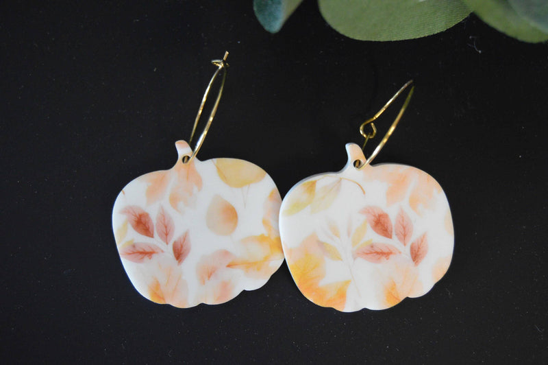 Pumpkin Leaf Earrings