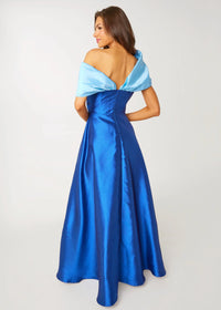 Amelia Gown Cobalt Dupioni