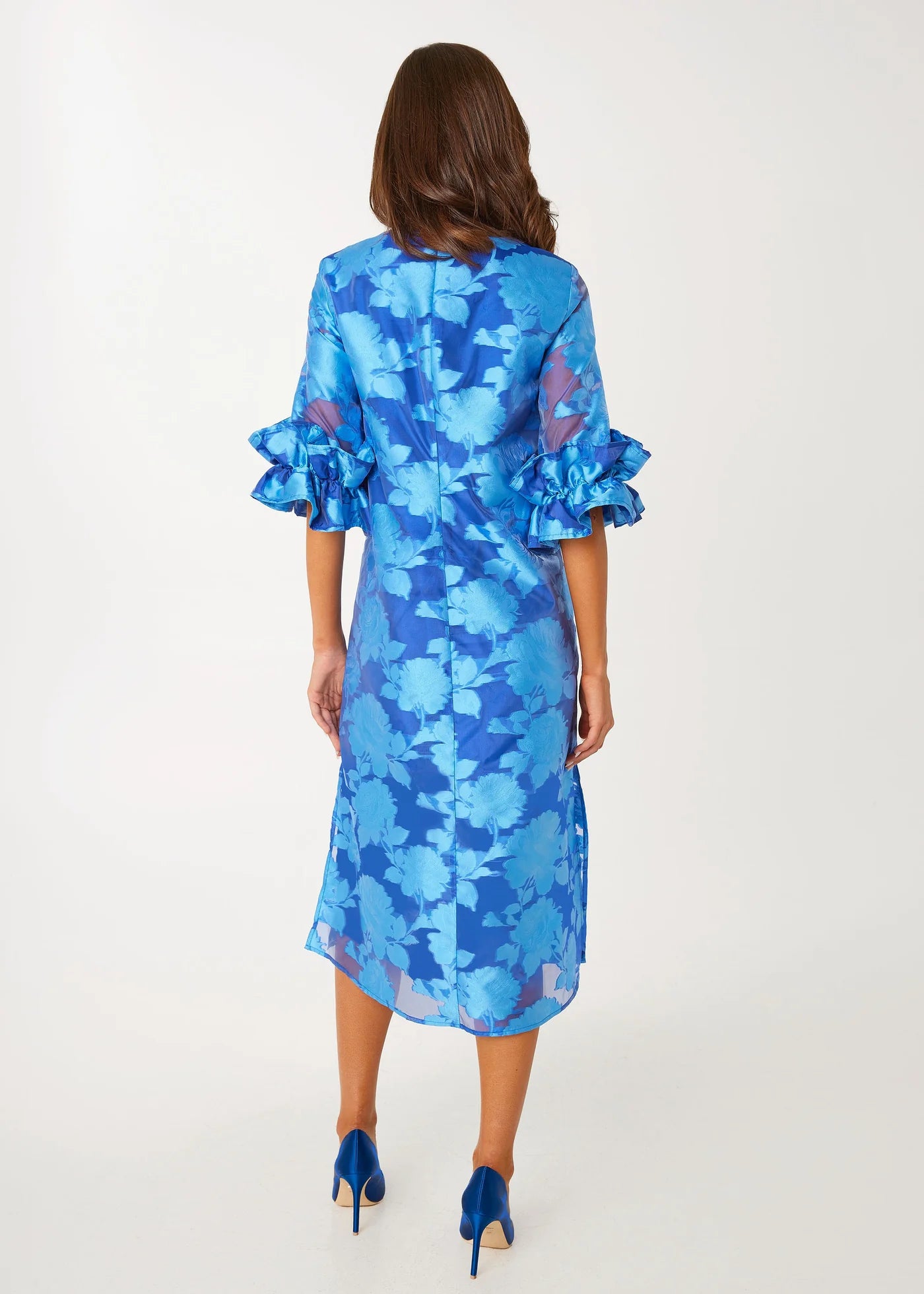 Bronwyn Dress Blue Tea Rose Organza