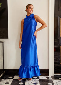 Camille Gown Cobalt Dupioni