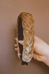 Mocha Velvet Braided Hard Headband