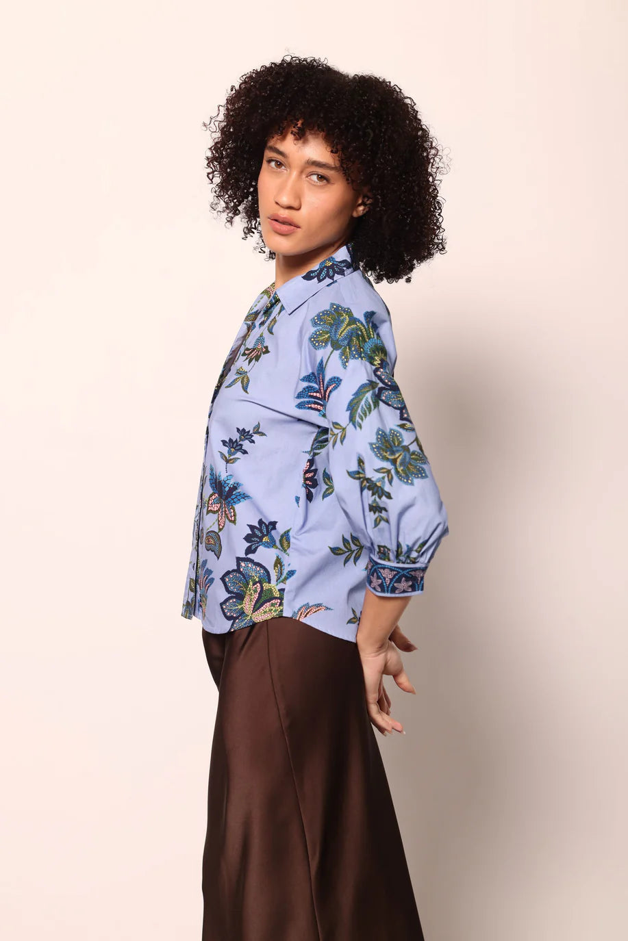 Elsa Top in Periwinkle Mosaic