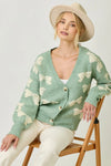 Mint Ribbon Button Down Cardigan