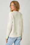 Floral Flocked Sweater | Ivory/Oatmeal