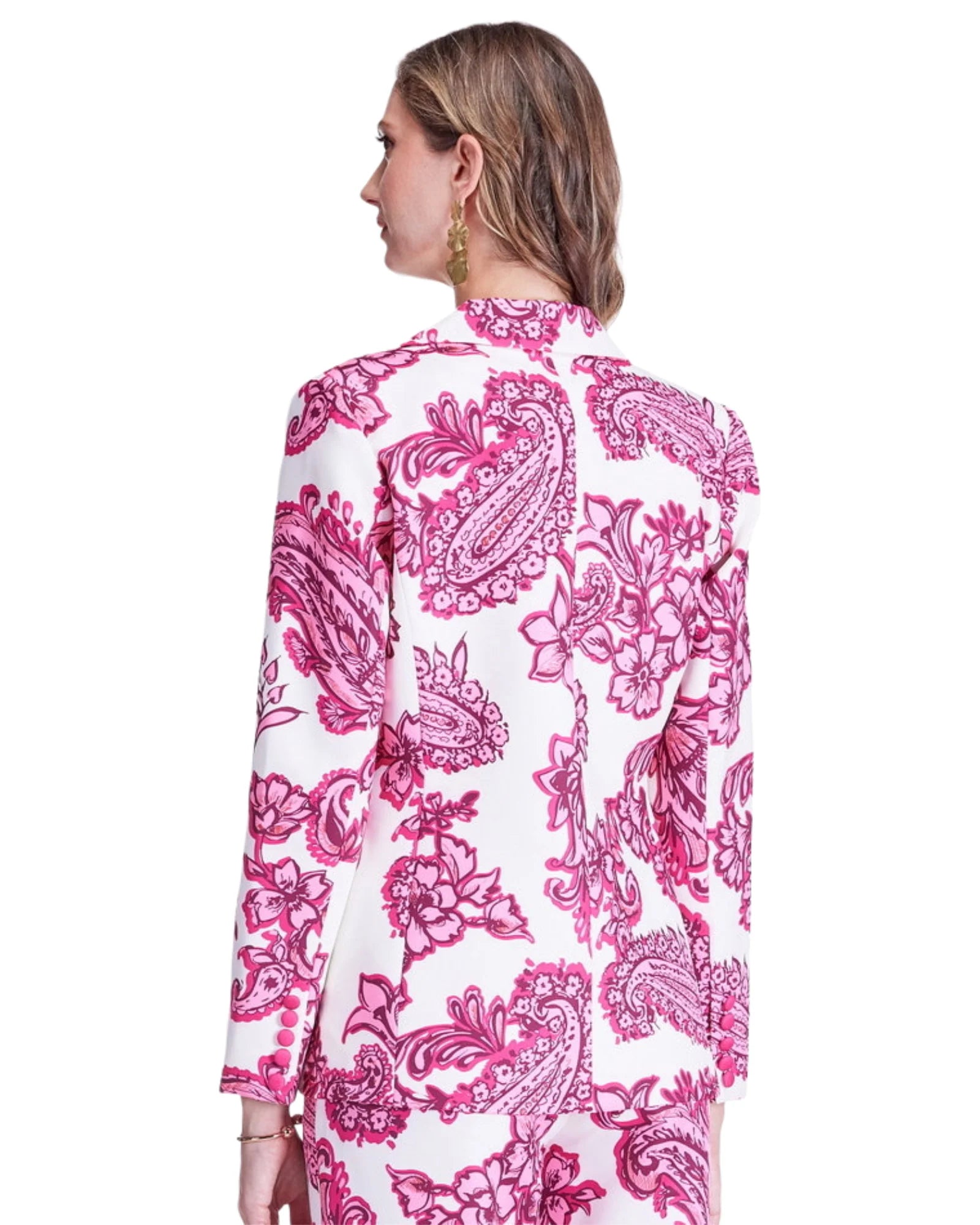Berry Paisley Button Blazer
