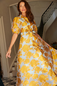 Charlotte Gown Gold Tea Rose Organza