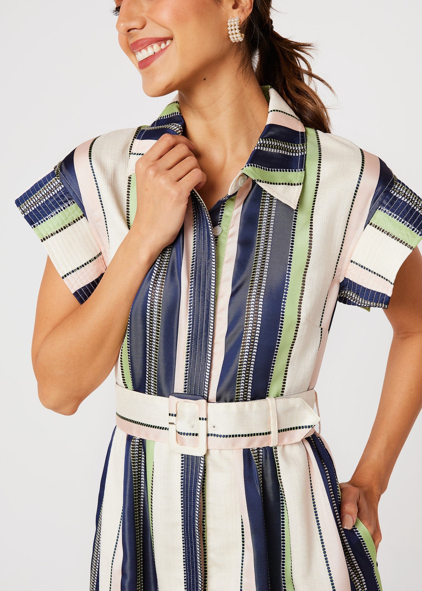 Harper Dress in Coastal Stripe
