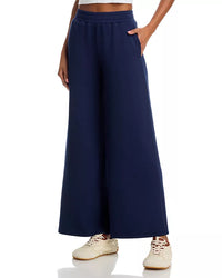 Navy Fleece Flare Leg Pants