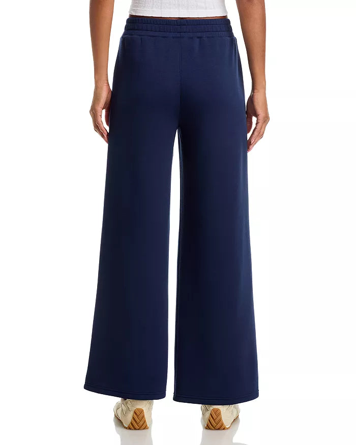 Navy Fleece Flare Leg Pants