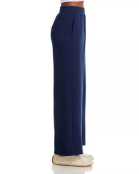 Navy Fleece Flare Leg Pants