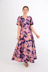 Arden Gown Navy Abstract Brocade