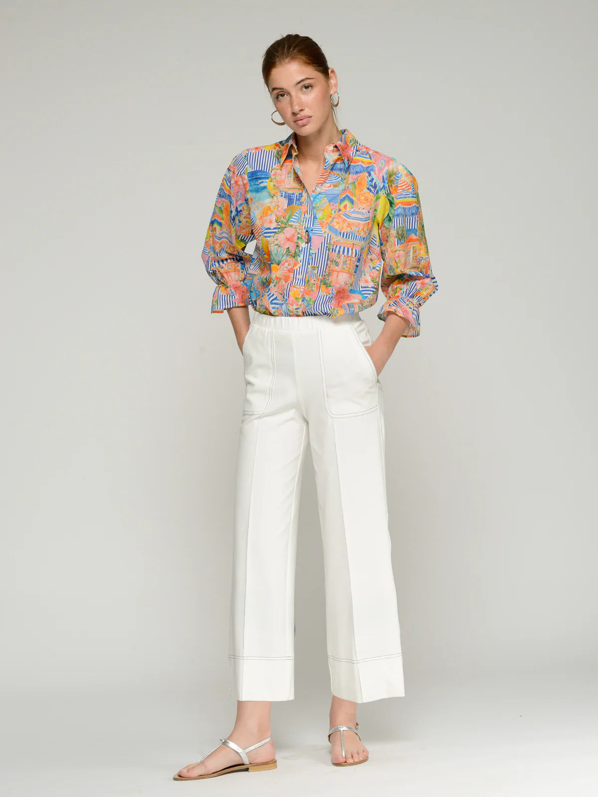Wide Leg White Trousers