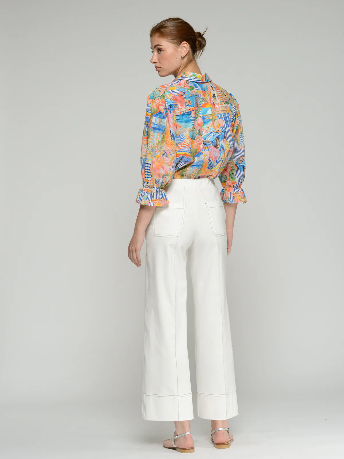 Wide Leg White Trousers