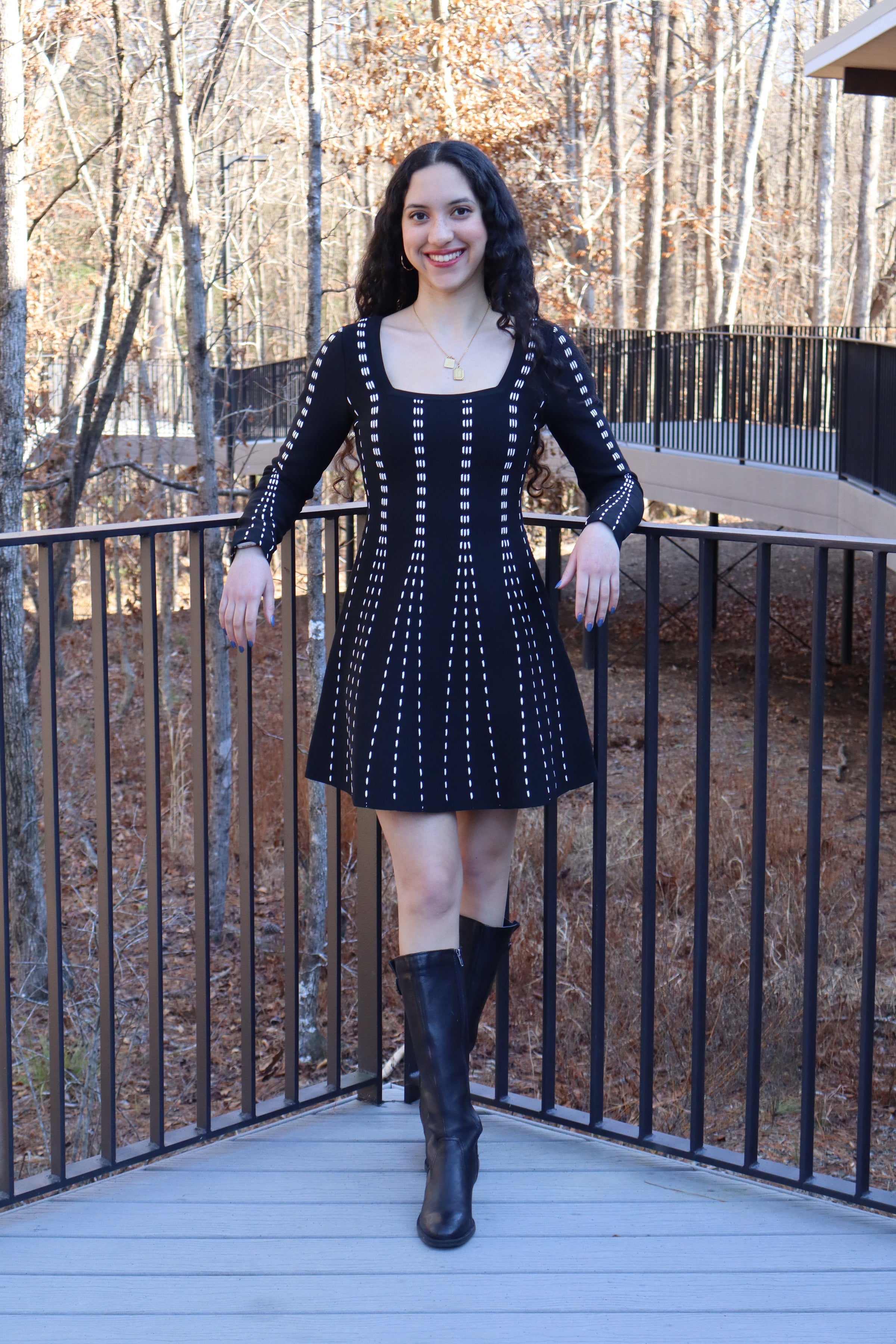 Kira Square Neck Knit Dress