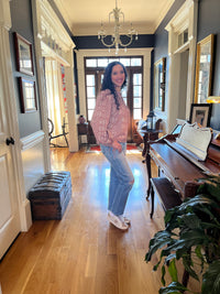 Pink Block Print Blouse