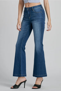 Dark Mid-Rise Flare Jean