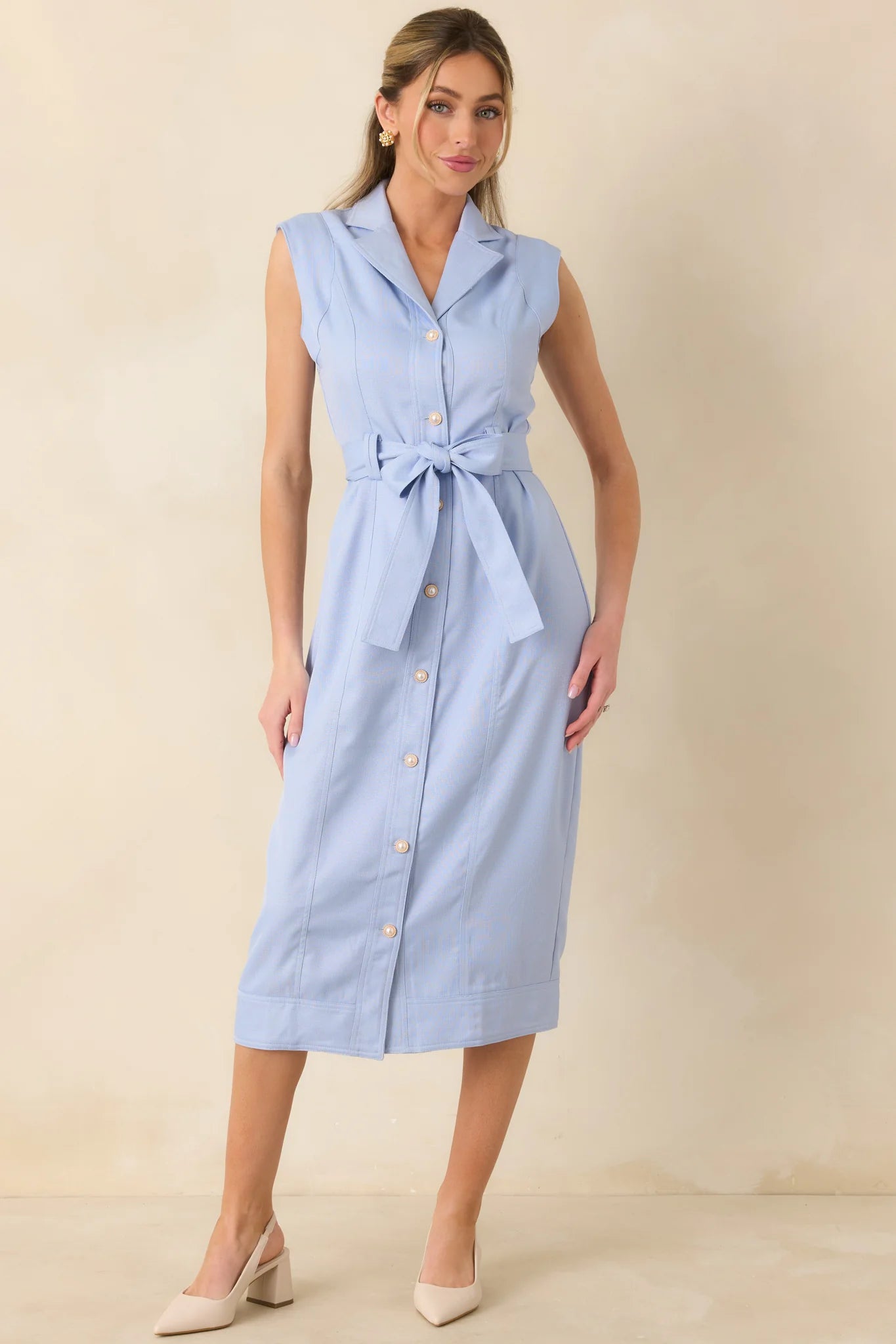 sky blue midi dress Jacqueline Sky Blue Midi Dress