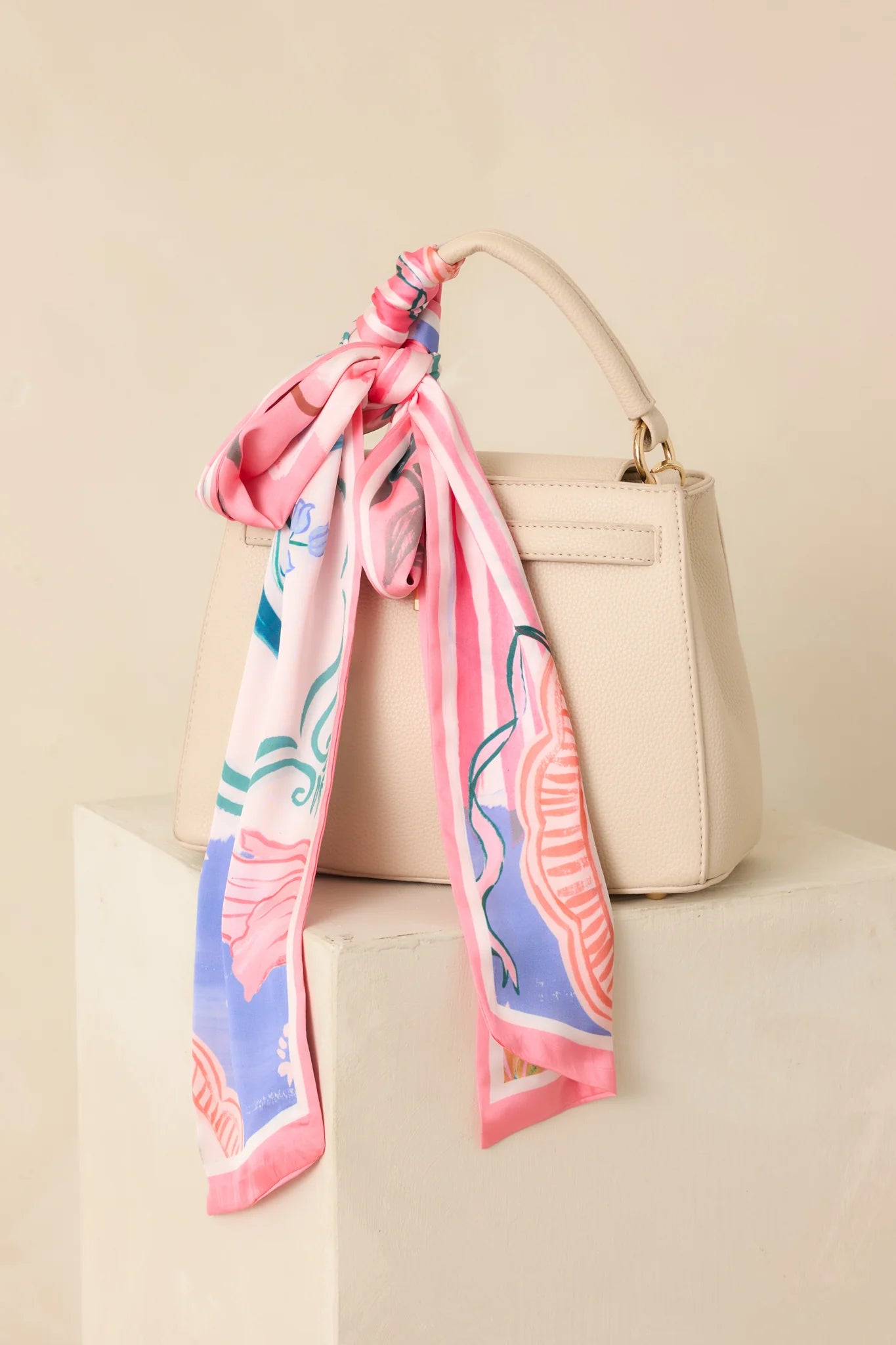 Peach Floral Scarf